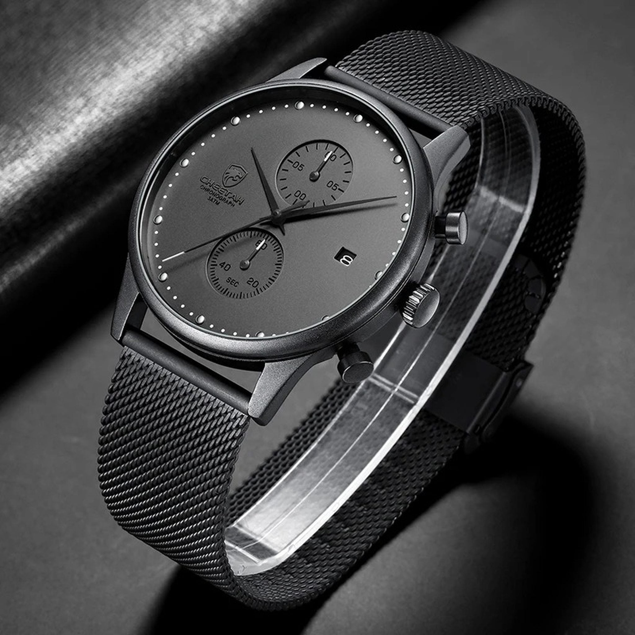 CHEETAH black and grey sport chronograph on display
