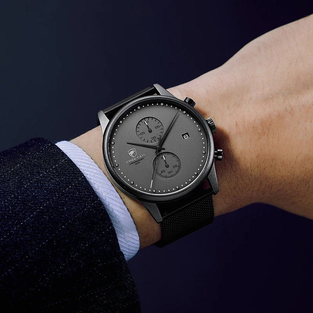 CHEETAH black and grey chronograph on wrist