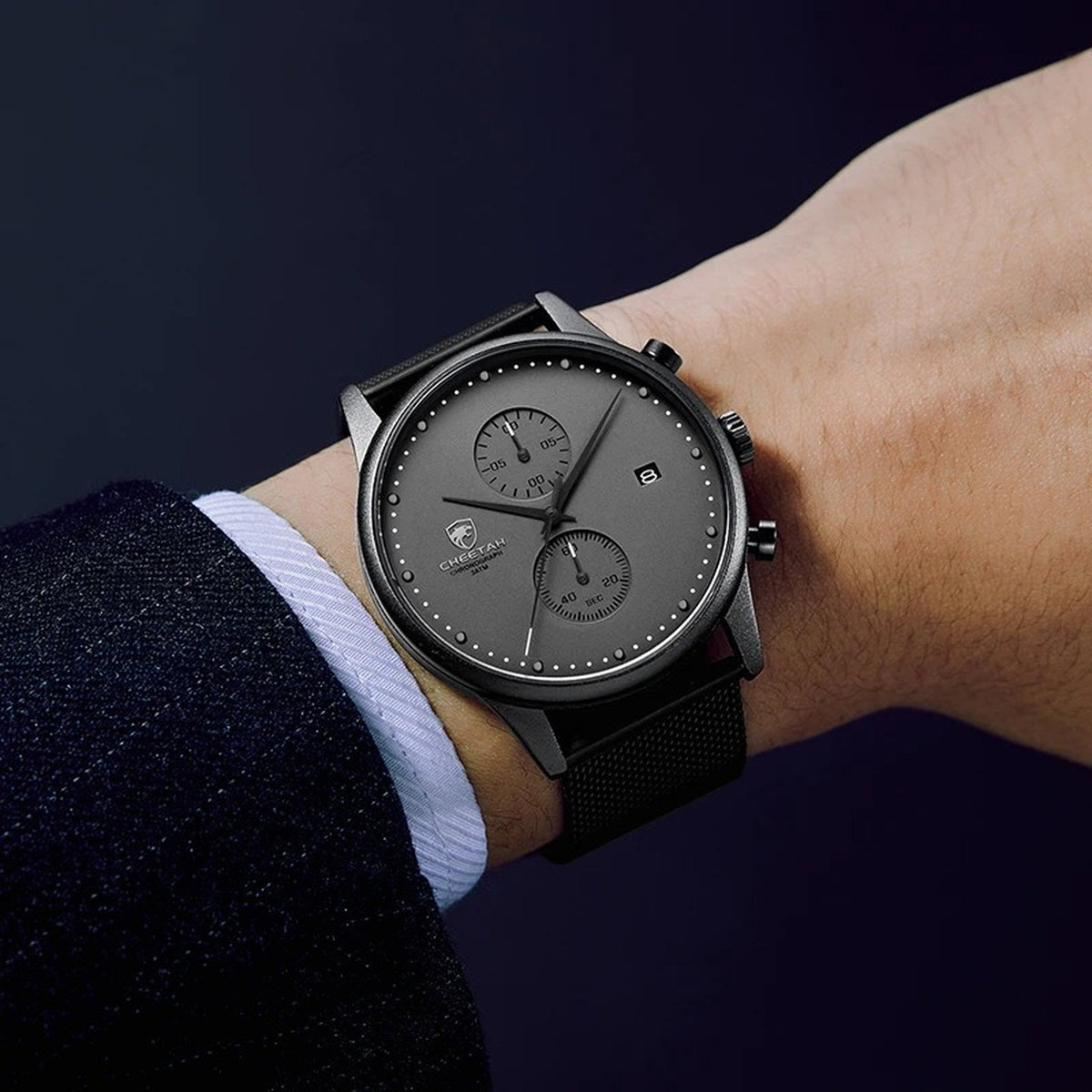 CHEETAH black and grey chronograph on wrist