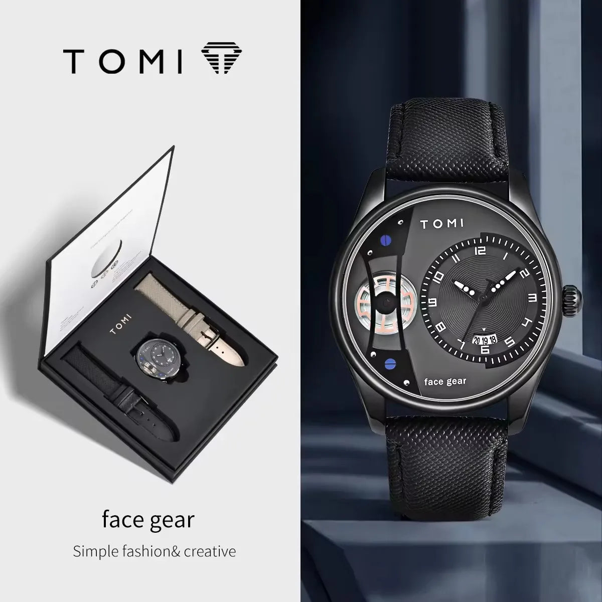 TOMI T105 Black case black dial black band variant