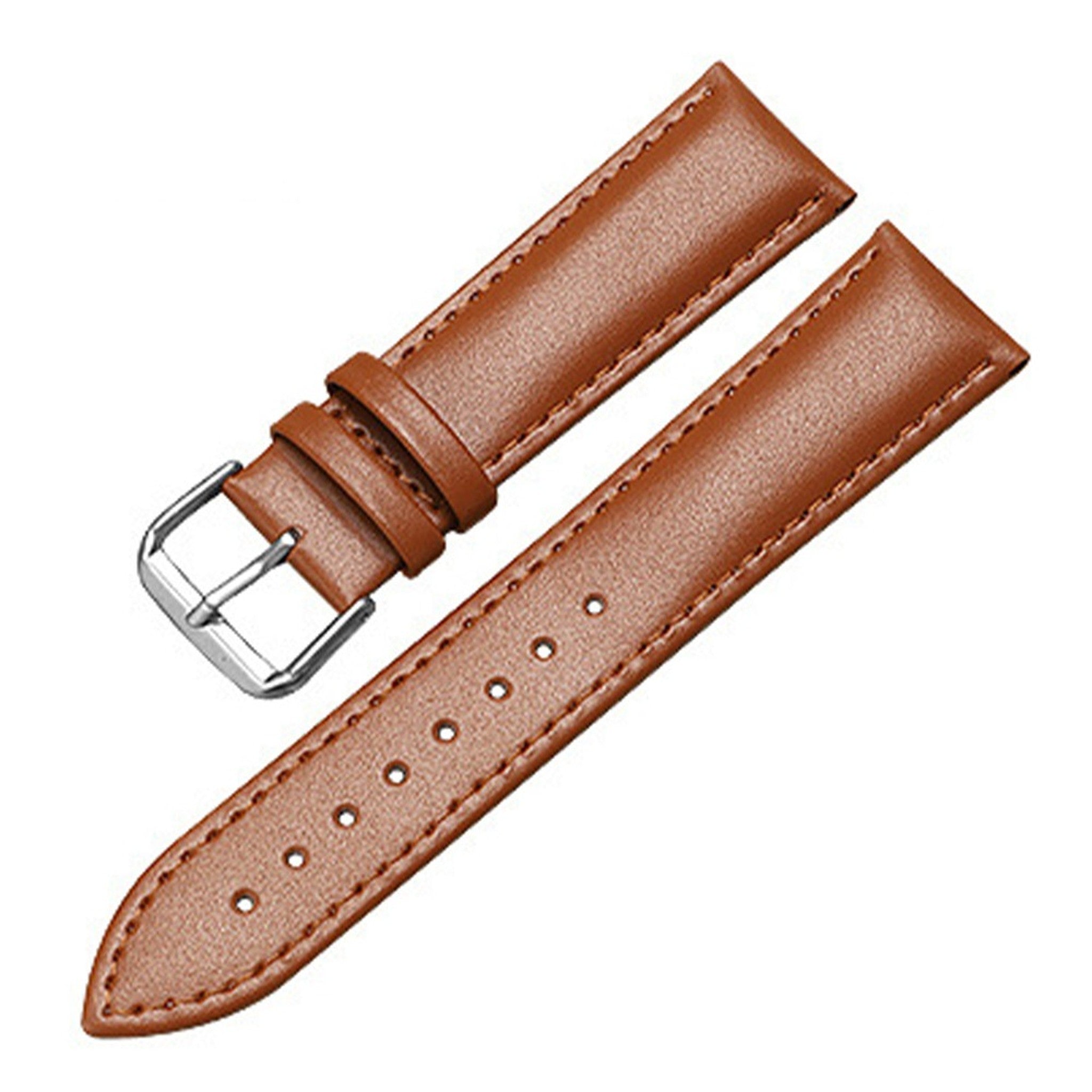 Coffee genuine leather watch strap, non-quick-release