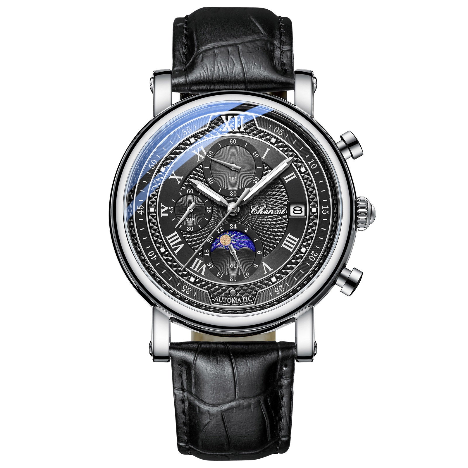 1GW 44mm layered Roman-dial quartz watch in Black / Silver