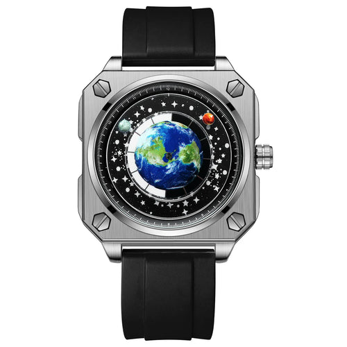 AWC S700 Black #2 planet dial quartz watch