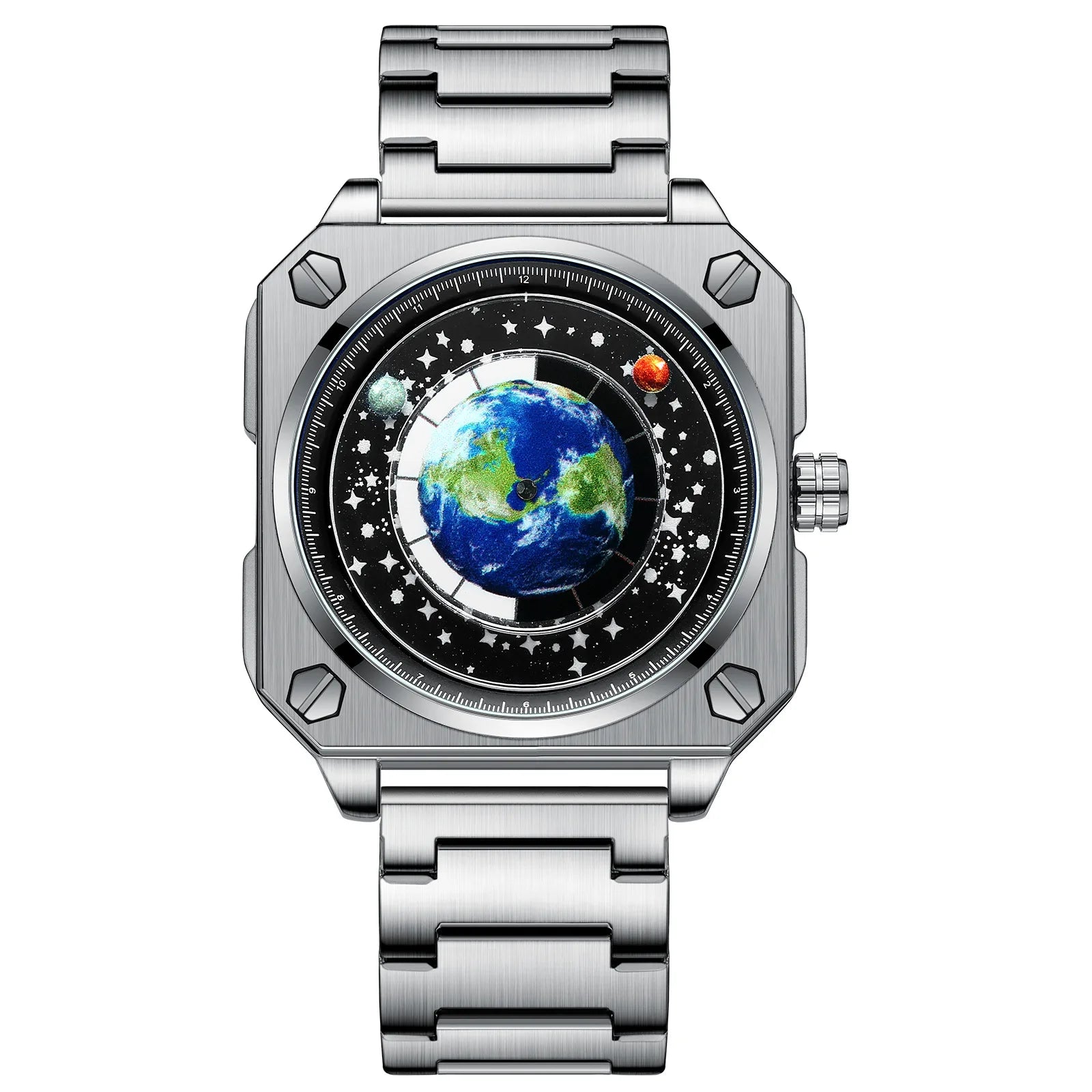 AWC S700 Silver #1 planet dial quartz watch