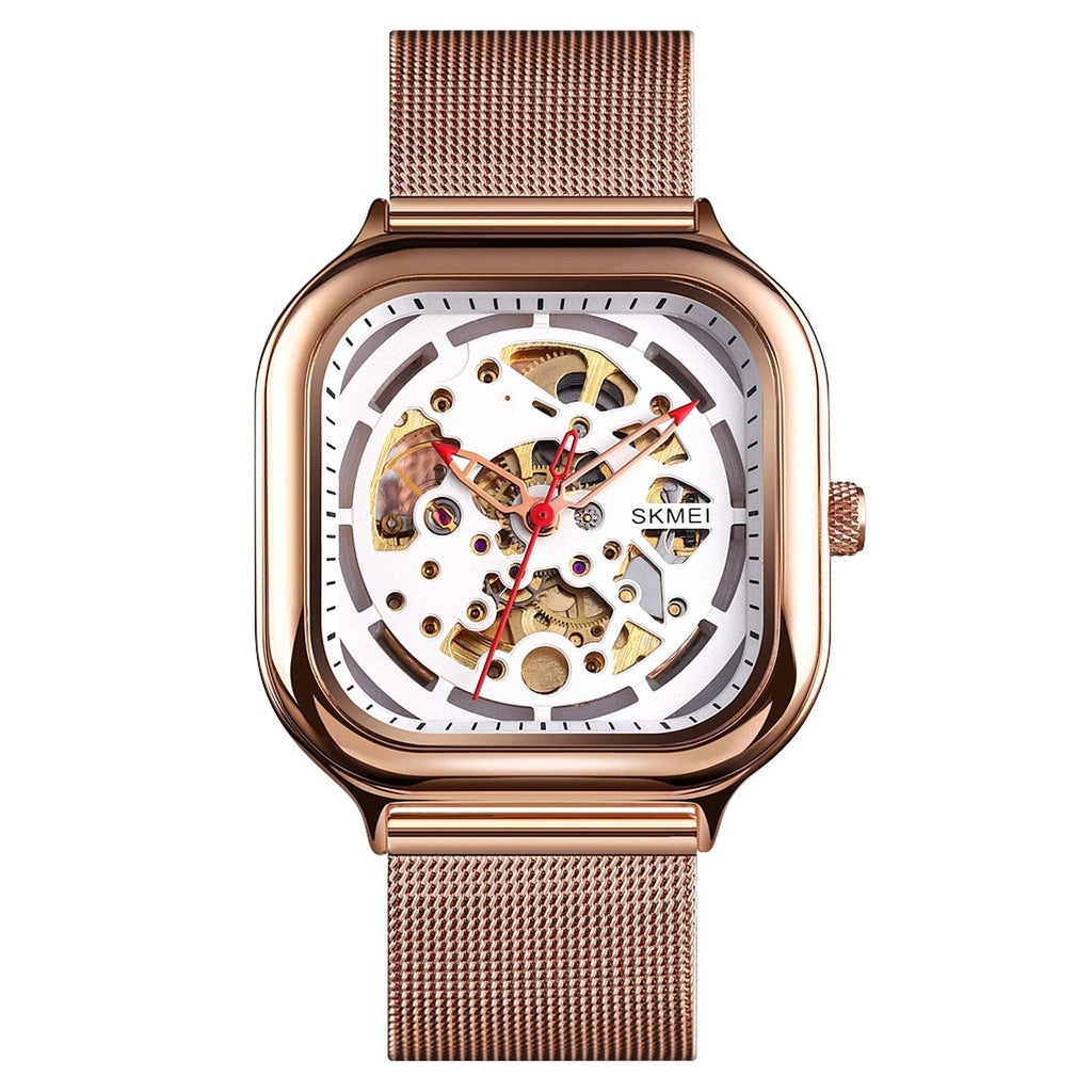 SKMEI 9184 Rose Gold Case Rose Gold Mesh automatic watch