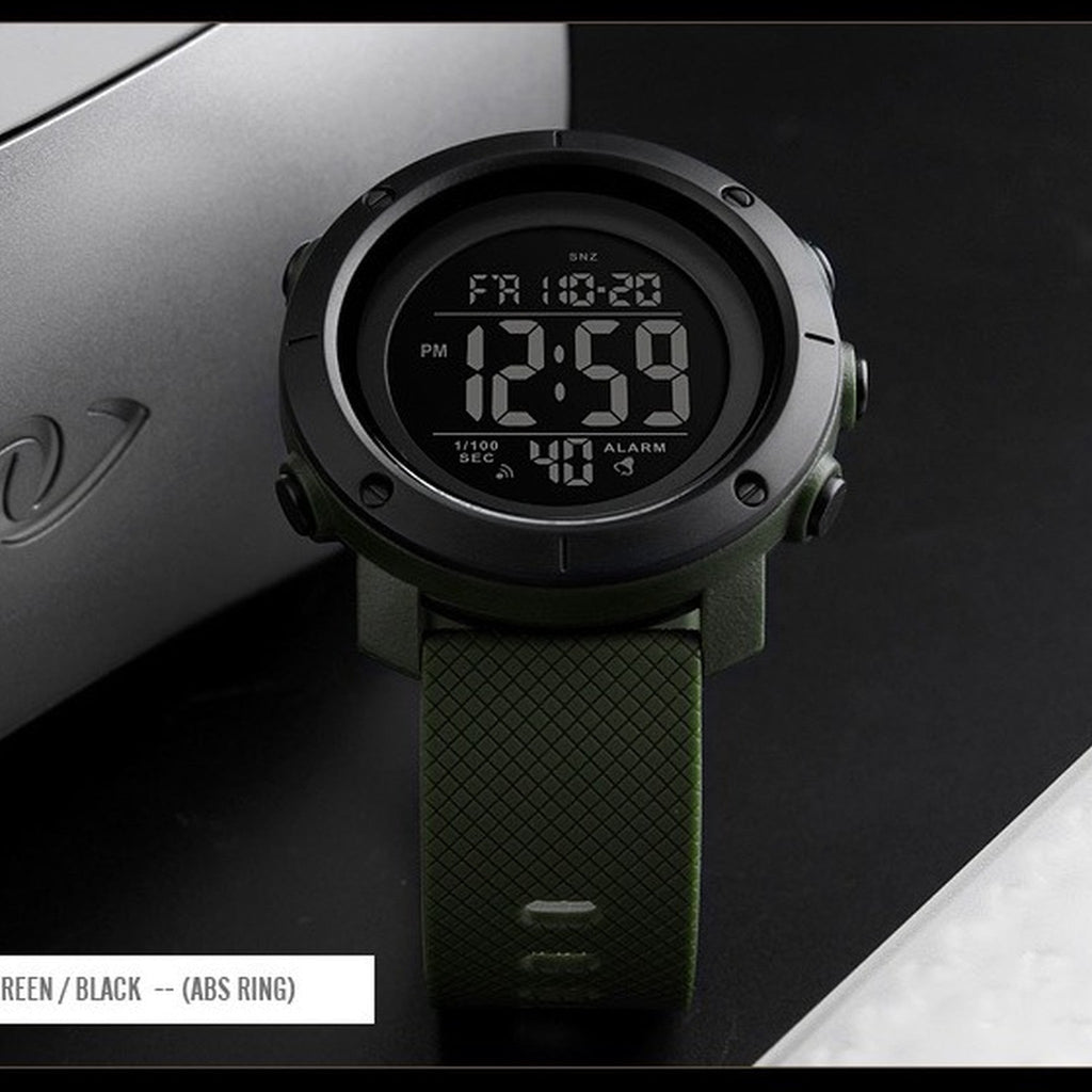 SKMEI 1426 green band black display digital watch, Alibaba supplier studio image