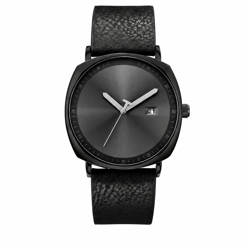 AWC Square PU Strap Quartz on pure white background