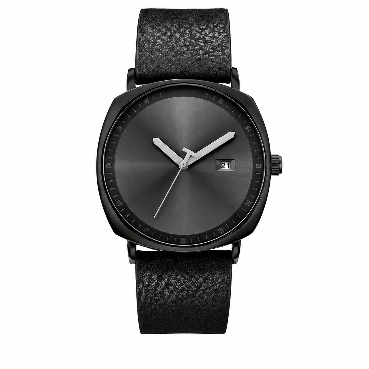 AWC Square PU Strap Quartz on pure white background