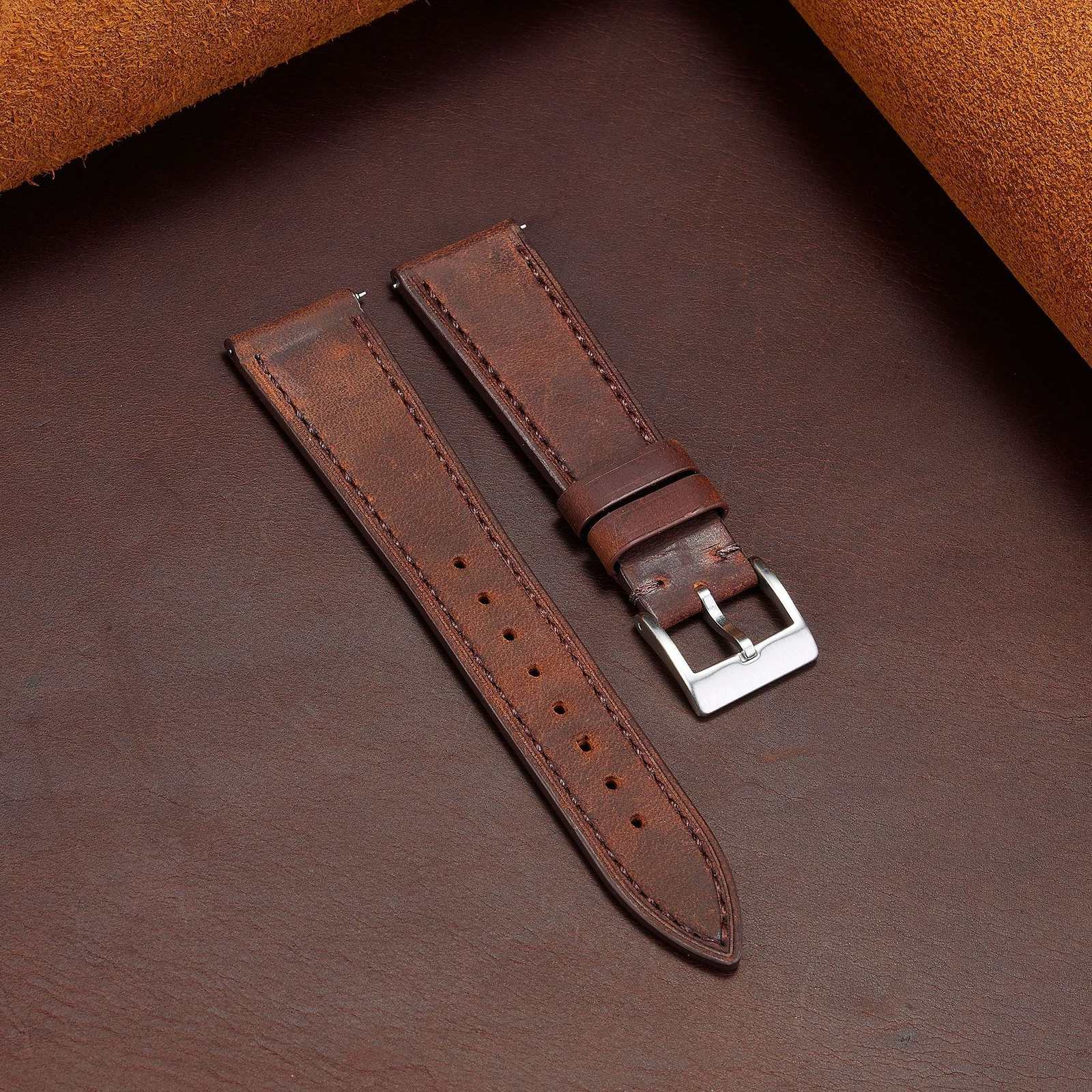 AWC quick-release leather strap supplier product image 4. Replace with AWC photography.