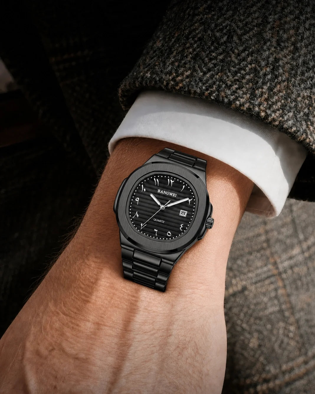 BANGWEI 8821 Black quartz watch