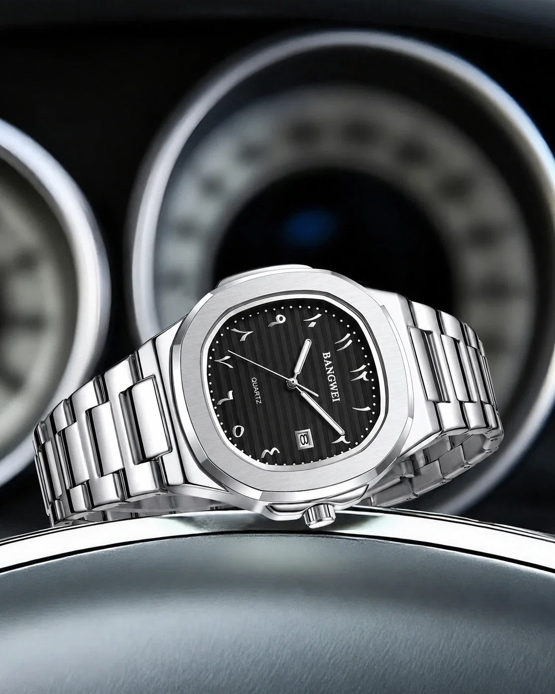 BANGWEI 8821 Silver Black Dial lifestyle image