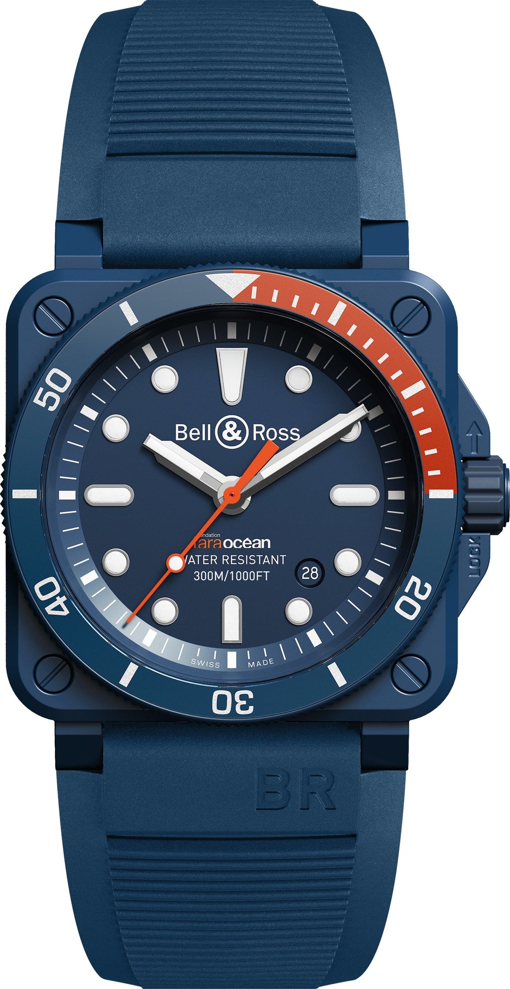 Bell & Ross BR 03-92 Diver Tara blue ceramic front