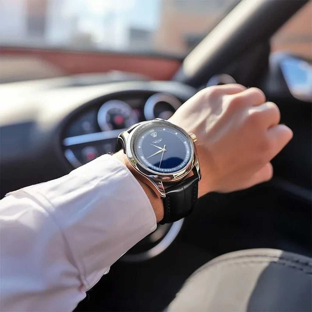 BINIHUAN blue-dial quartz watch view 4