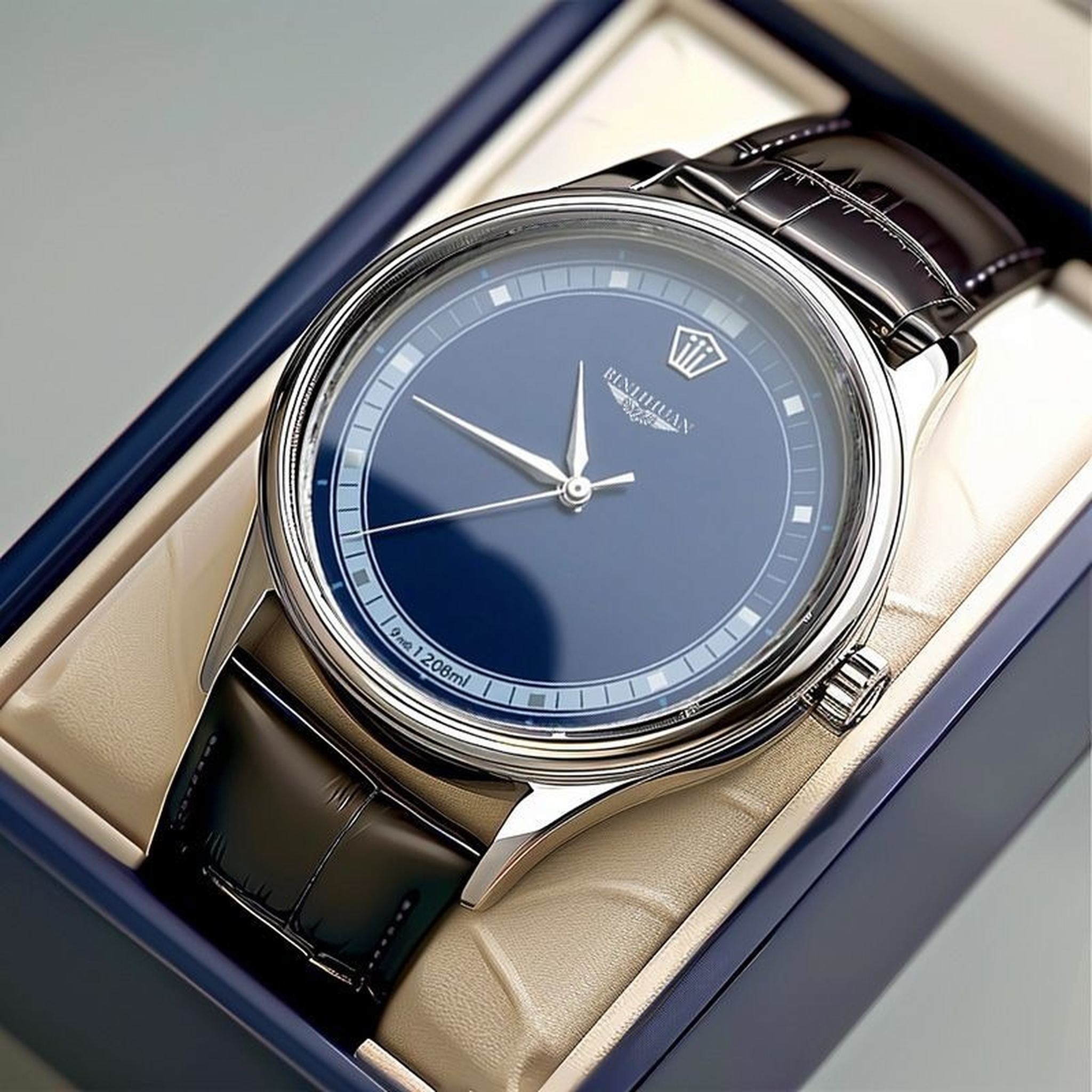BINIHUAN blue-dial quartz watch view 6