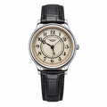 BINIHUAN retro cream dial quartz watch on white background