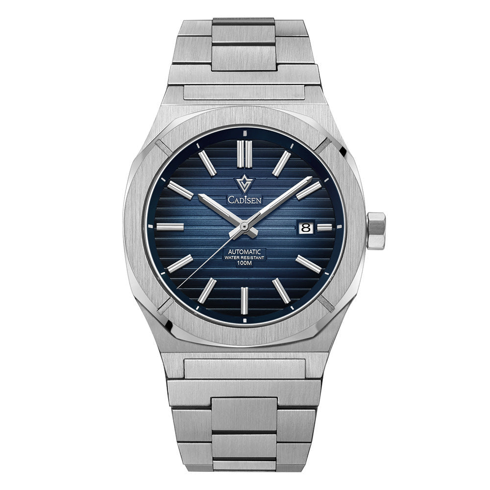 CADISEN sapphire integrated-bracelet automatic 40mm blue dial