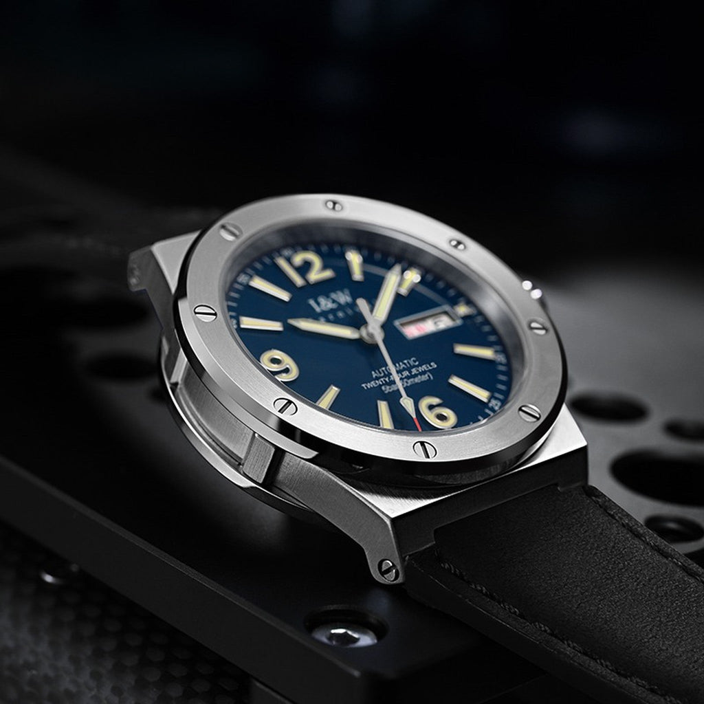 Carnival IW589G blue automatic watch angled product view