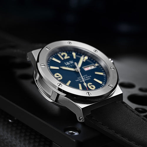 Carnival IW589G blue automatic watch angled product view