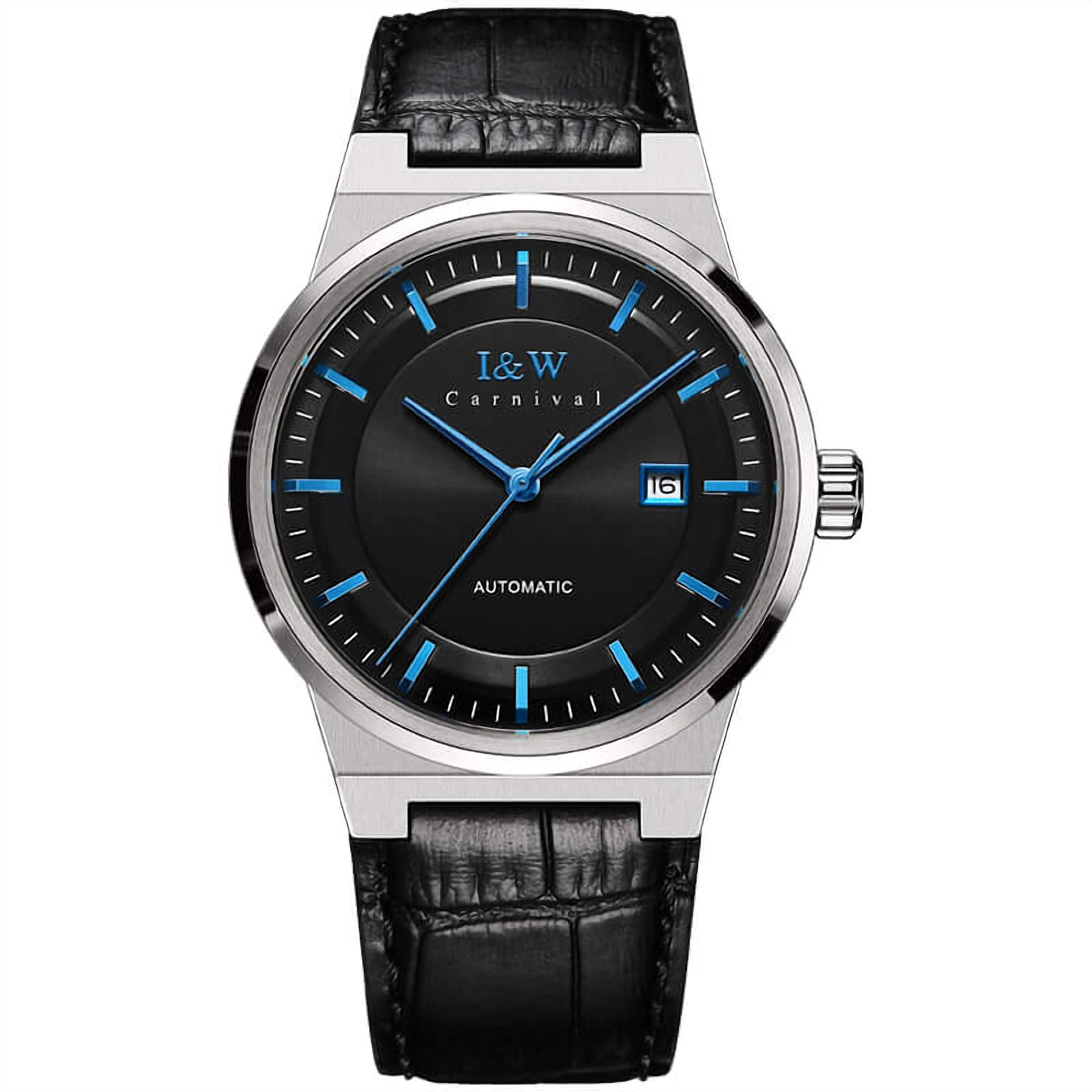 Carnival IW612G black dial with blue hands