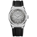 Carnival IW711G automatic watch with gray striped dial and black rubber strap