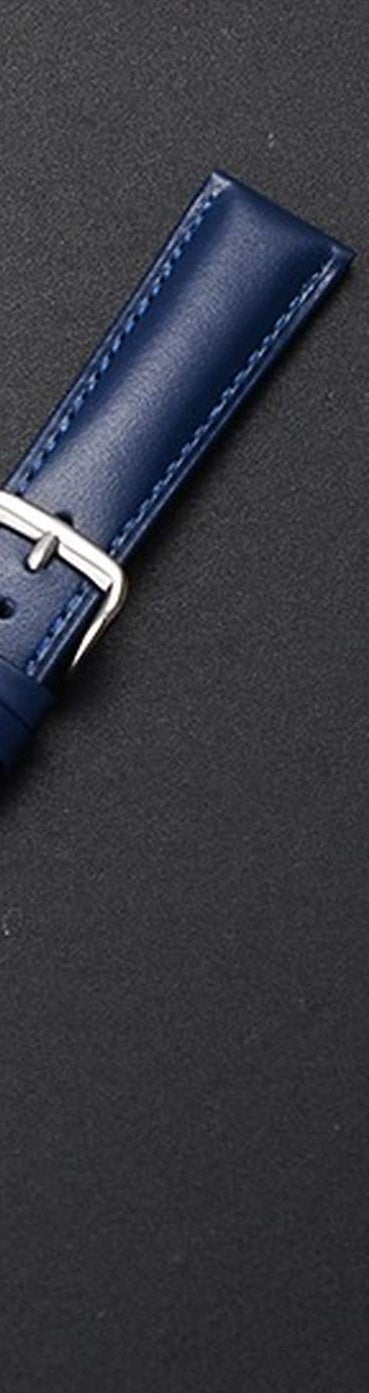 Classic Leather Watch Strap, Blue