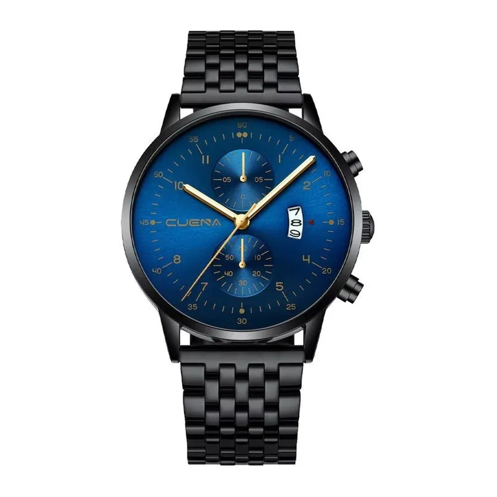 CUENA 6019 black case blue dial