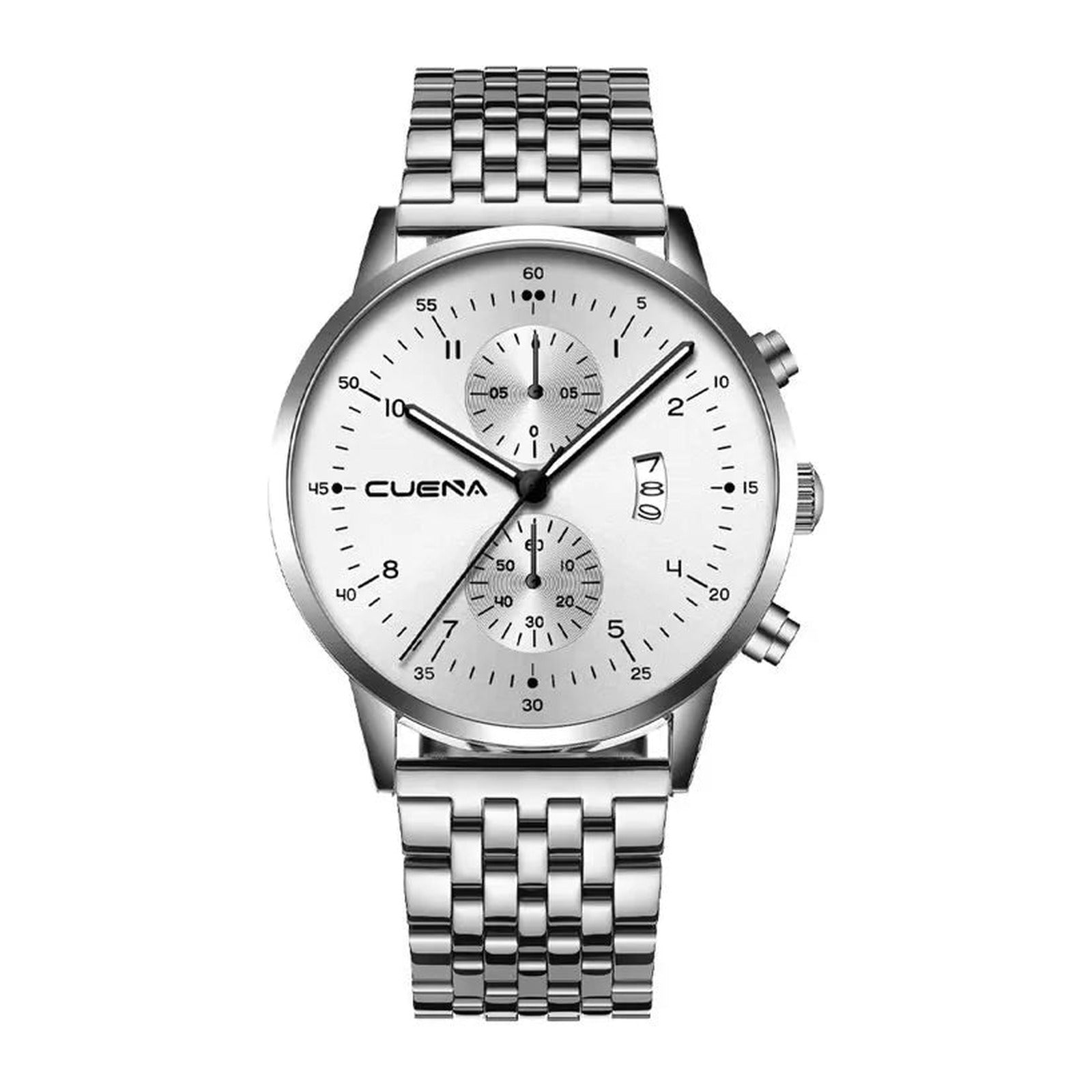 CUENA 6019 silver case white dial