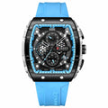 CURREN 8442 silver and blue silicone chronograph watch