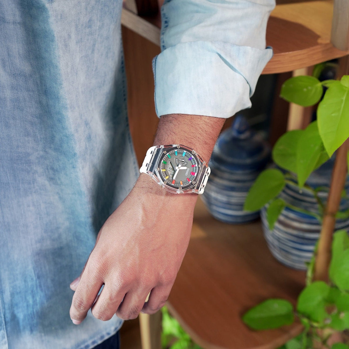 SKMEI 2100 ana-digi watch worn on a wrist