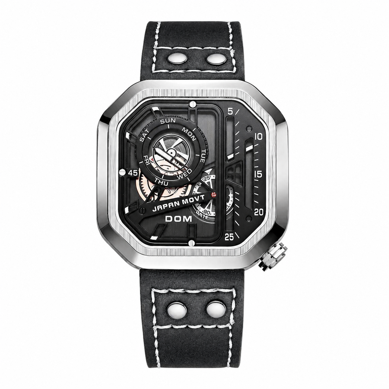 DOM 1358 silver front product view on white