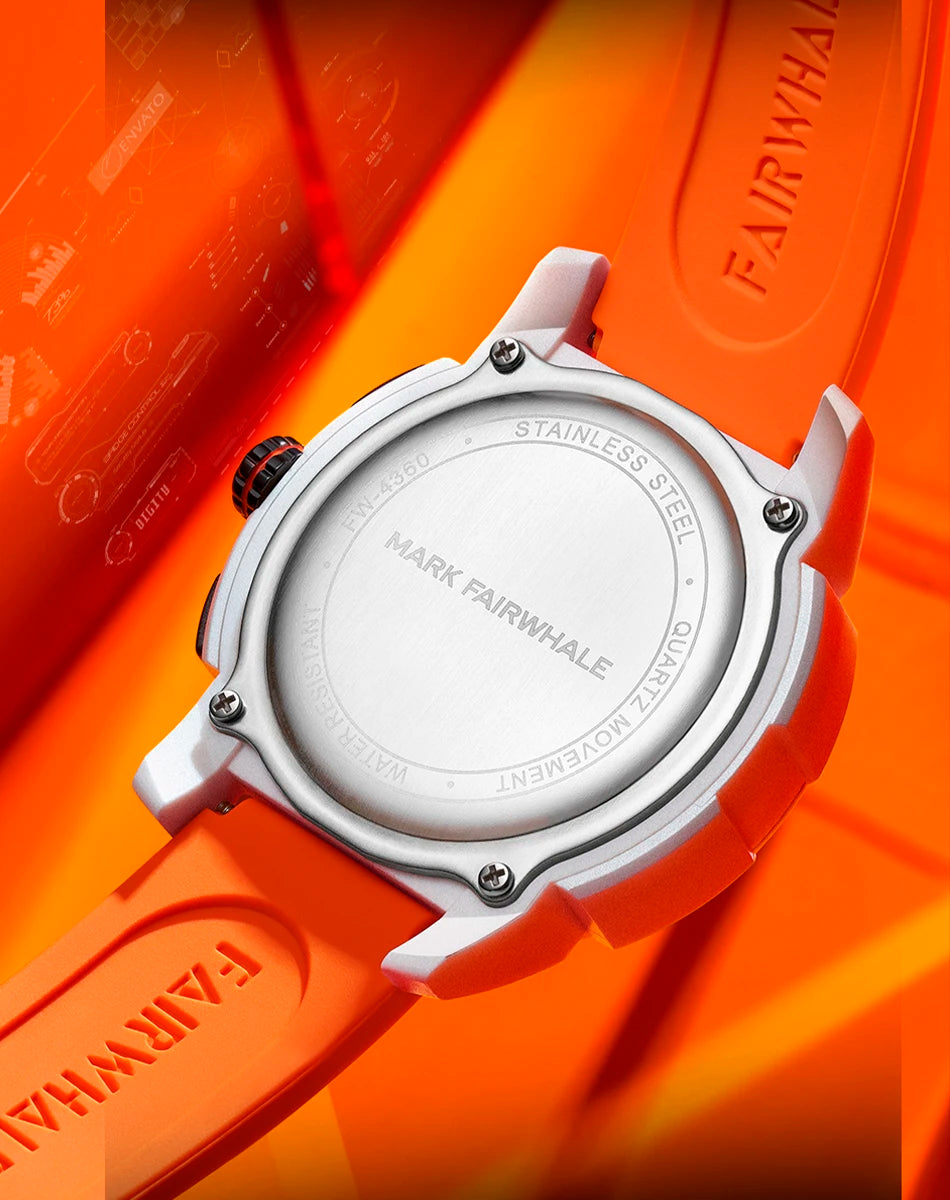 Mark Fairwhale resin sport chronograph watch subdials