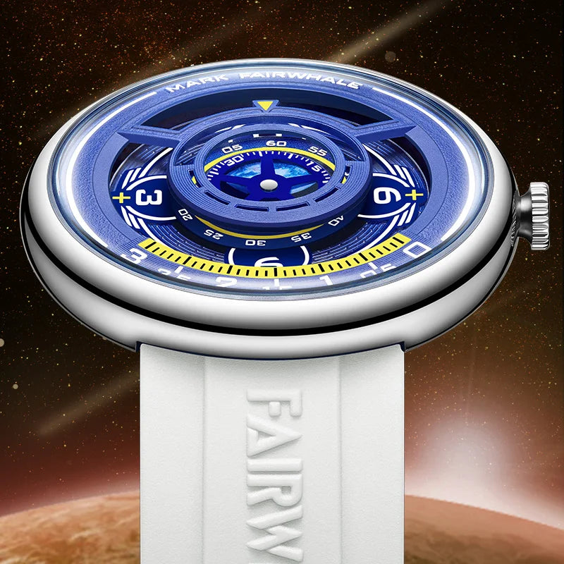 Mark Fairwhale mirror dial quartz watch dial detail