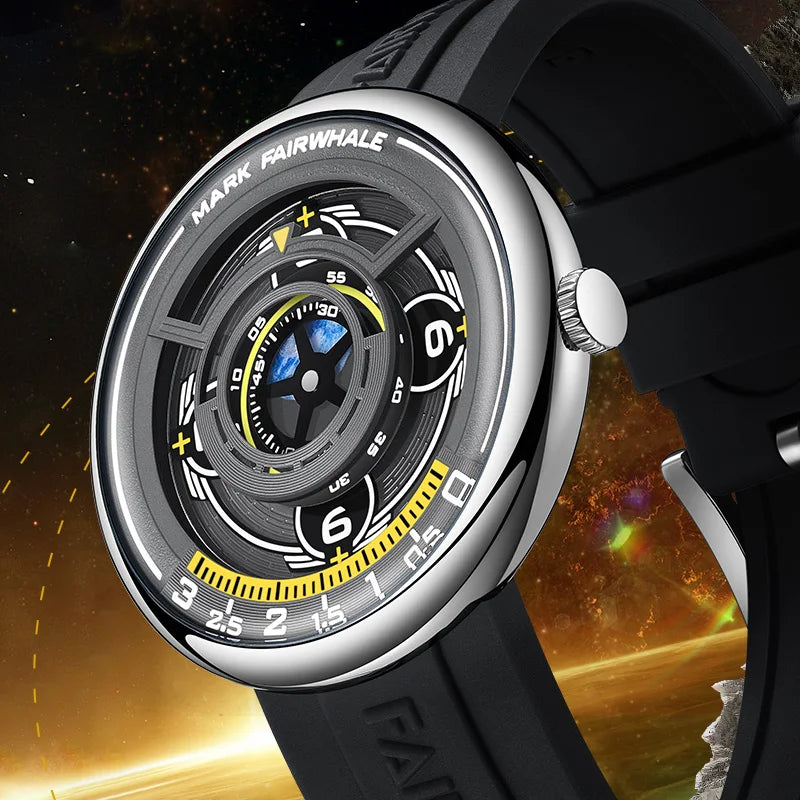 Mark Fairwhale mirror dial quartz watch luminous hands