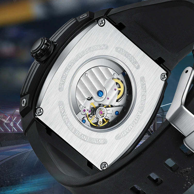 Mark Fairwhale tonneau automatic watch dial detail