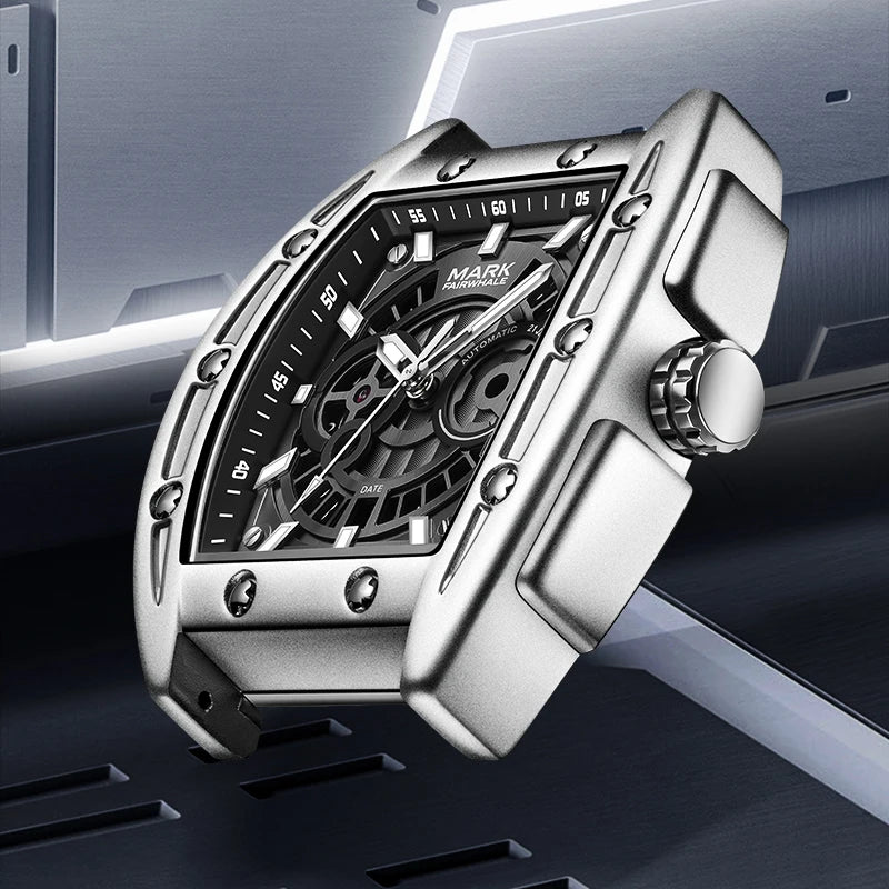 Mark Fairwhale tonneau skeleton automatic watch side profile