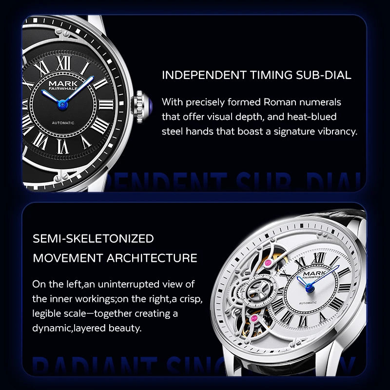 Mark Fairwhale FW-6031 roman dial mechanical watch on wrist