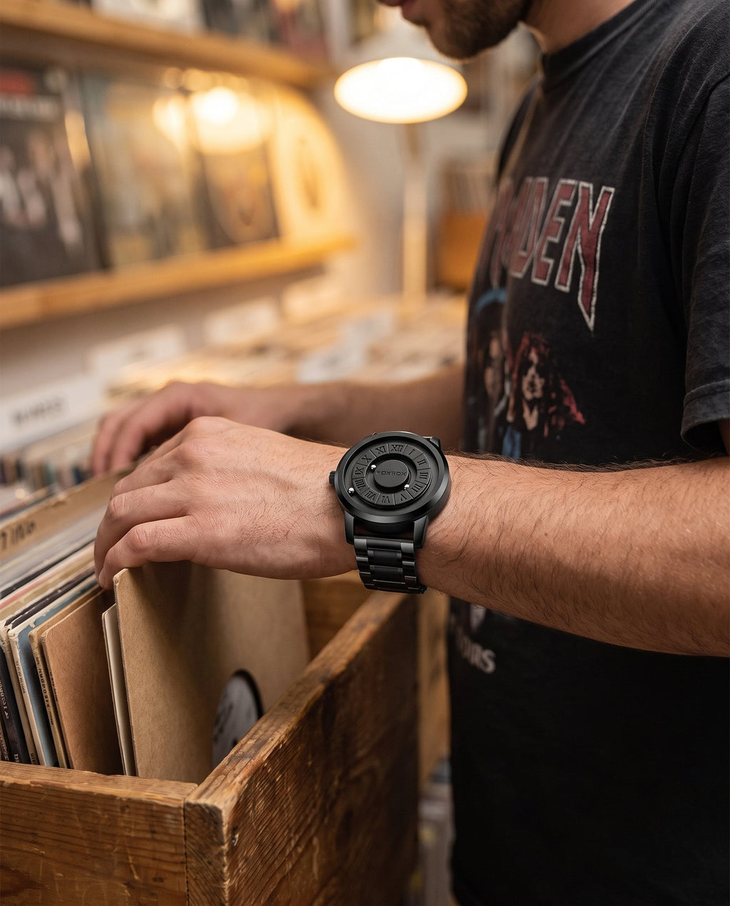 AWC Magnetic Ball Quartz record store wrist shot