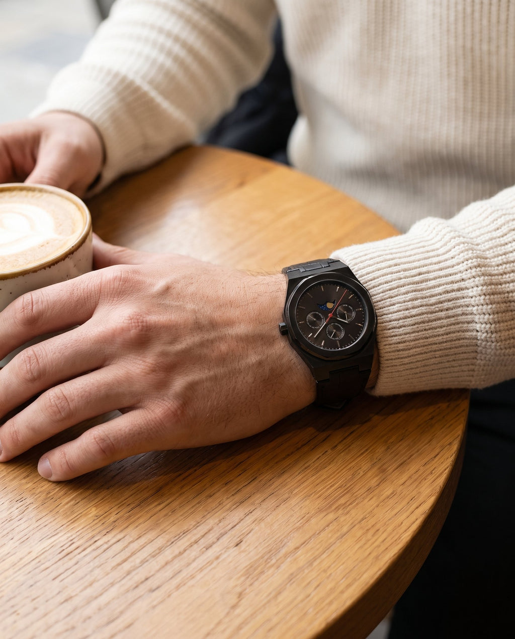 MARS Earth Edition watch on wrist in casual weekend scene