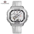 FORSINING 452A automatic skeleton watch in silver and white