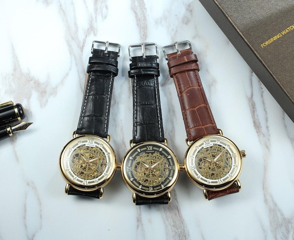 FORSINING Gold Skeleton mechanical watch three colorways supplier image