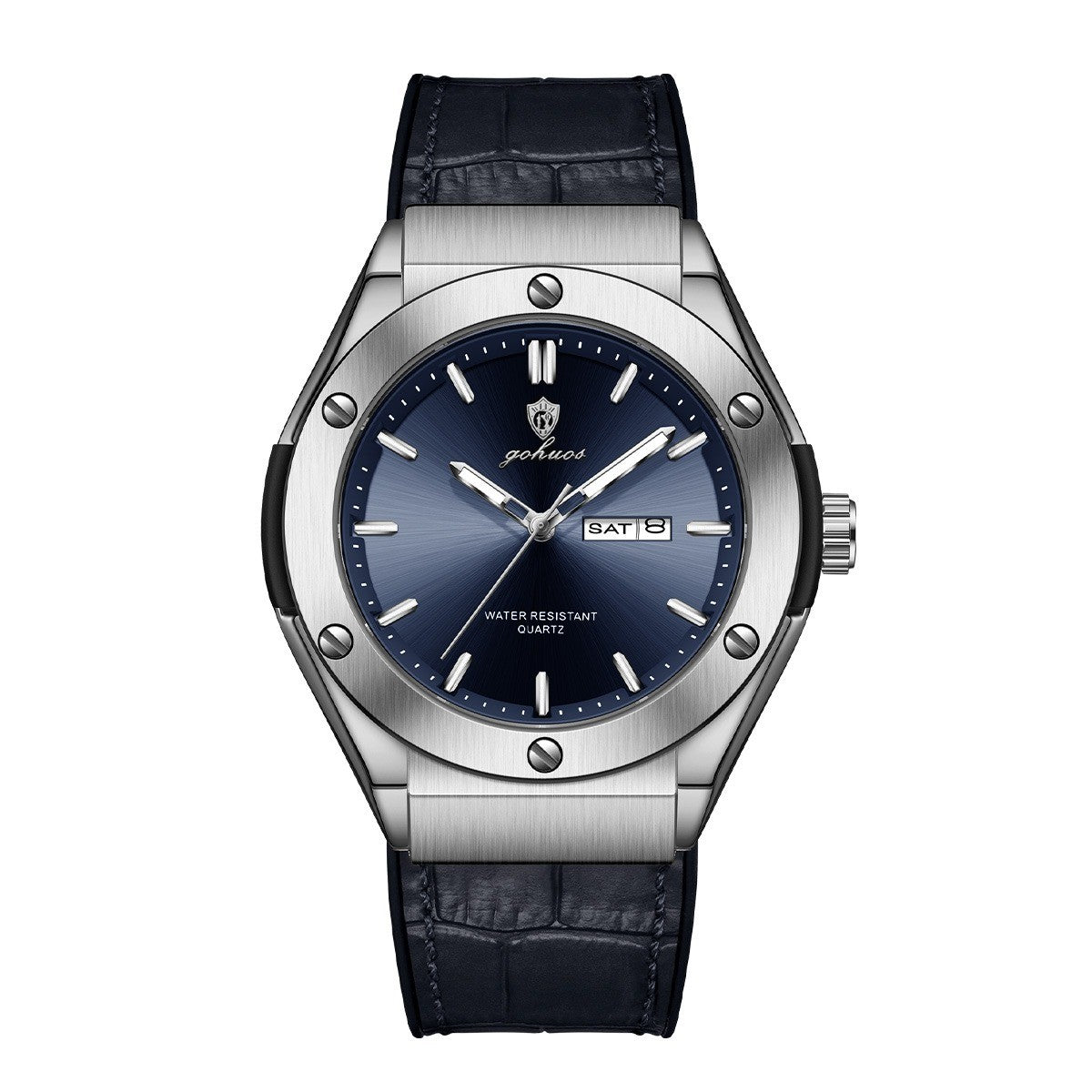 Silver case blue dial colorway