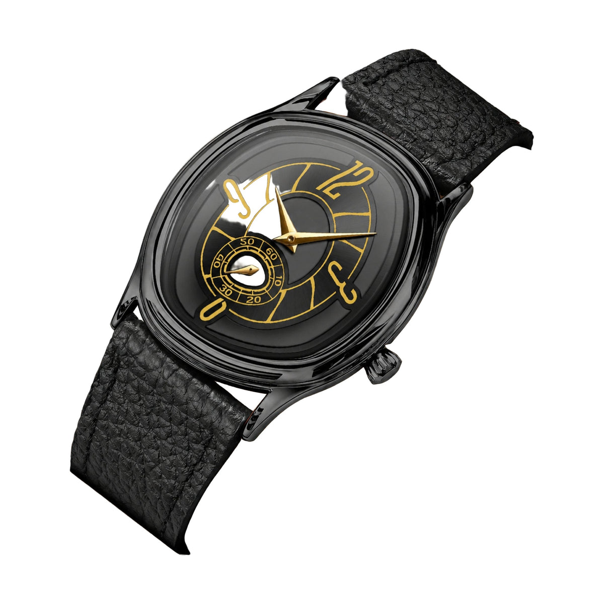 HANNAH MARTIN Geometric quartz dress watch, Black, on pure white background