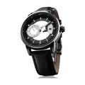 Utime U0041G black automatic leather watch on pure white background