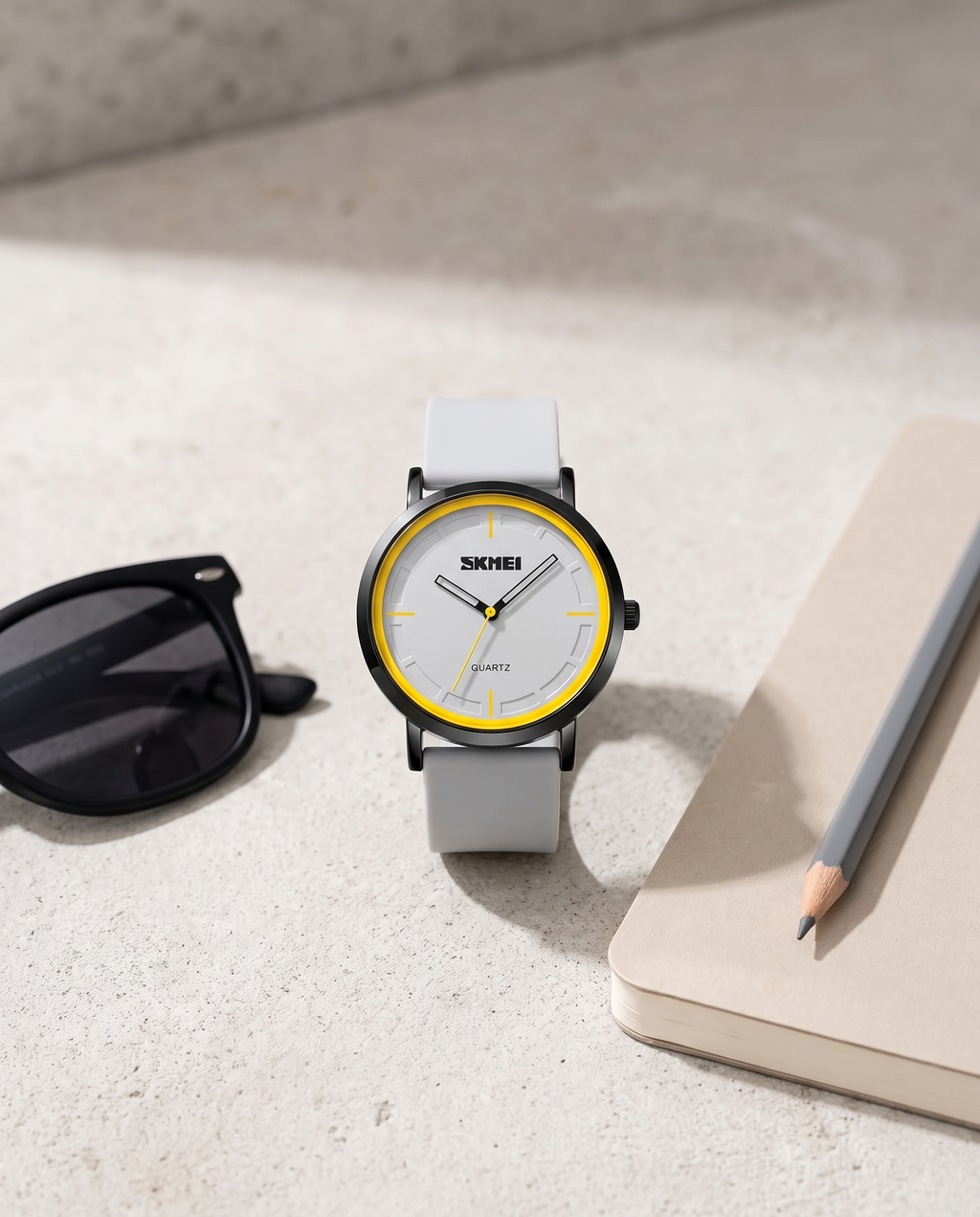 AWC Minimalist Slim Quartz , white, flat lay