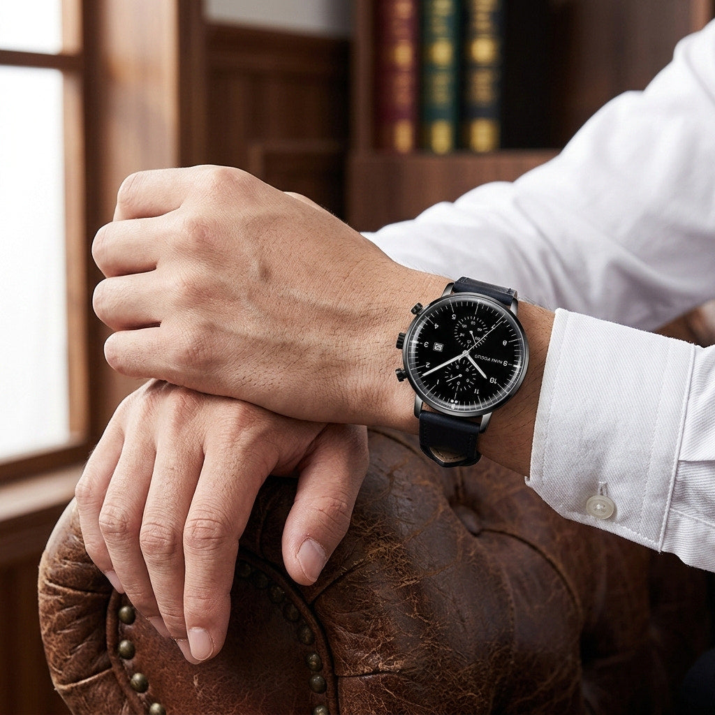 MINI FOCUS black dial on wrist