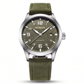 OCHSTIN 62028 automatic pilot watch, military green dial, silver case, 3/4 studio
