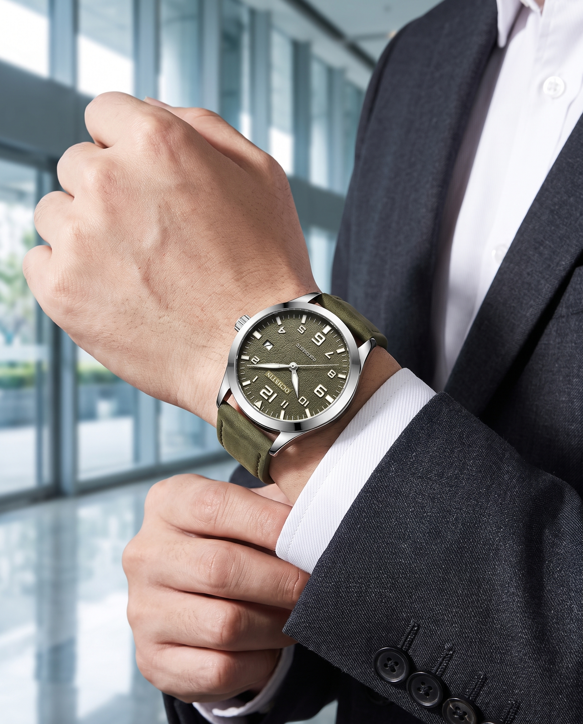 OCHSTIN 62028 worn with a suit, business wrist shot