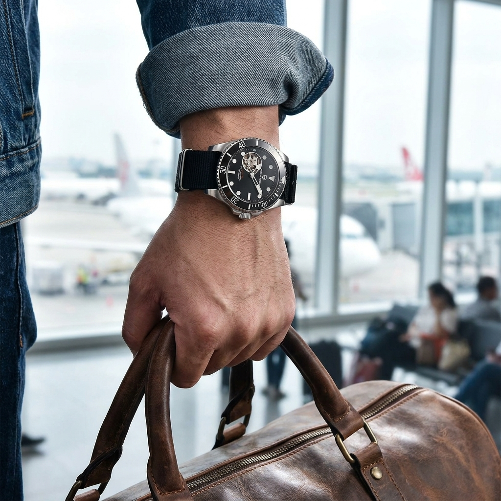 PD1736 worn while traveling