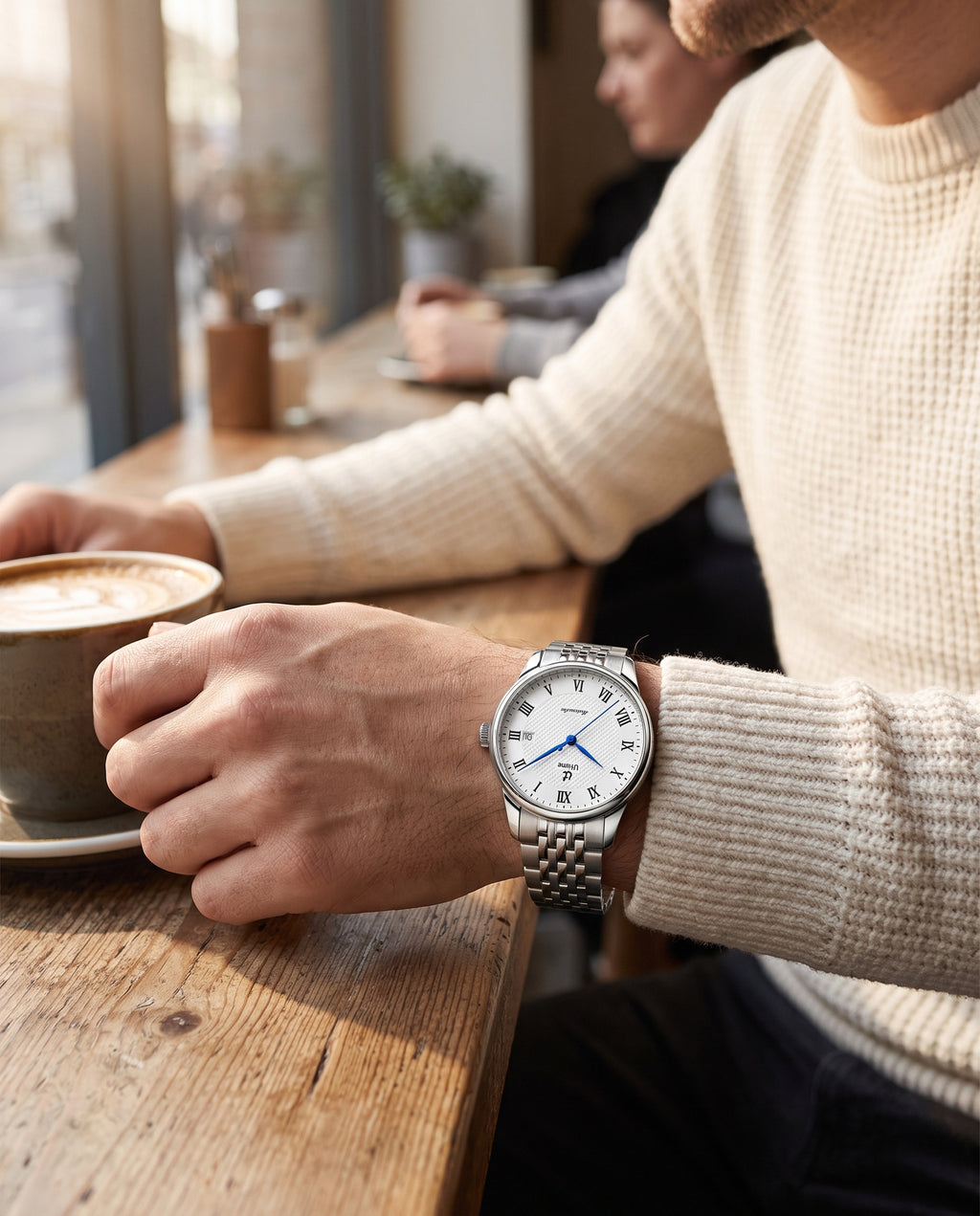 Worn at a café , casual