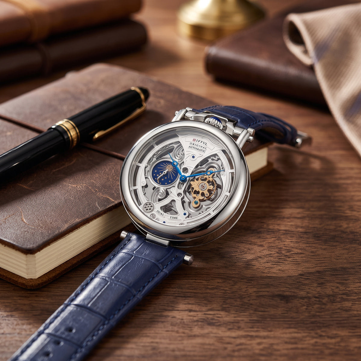 DIFFUL skeleton automatic on walnut desk